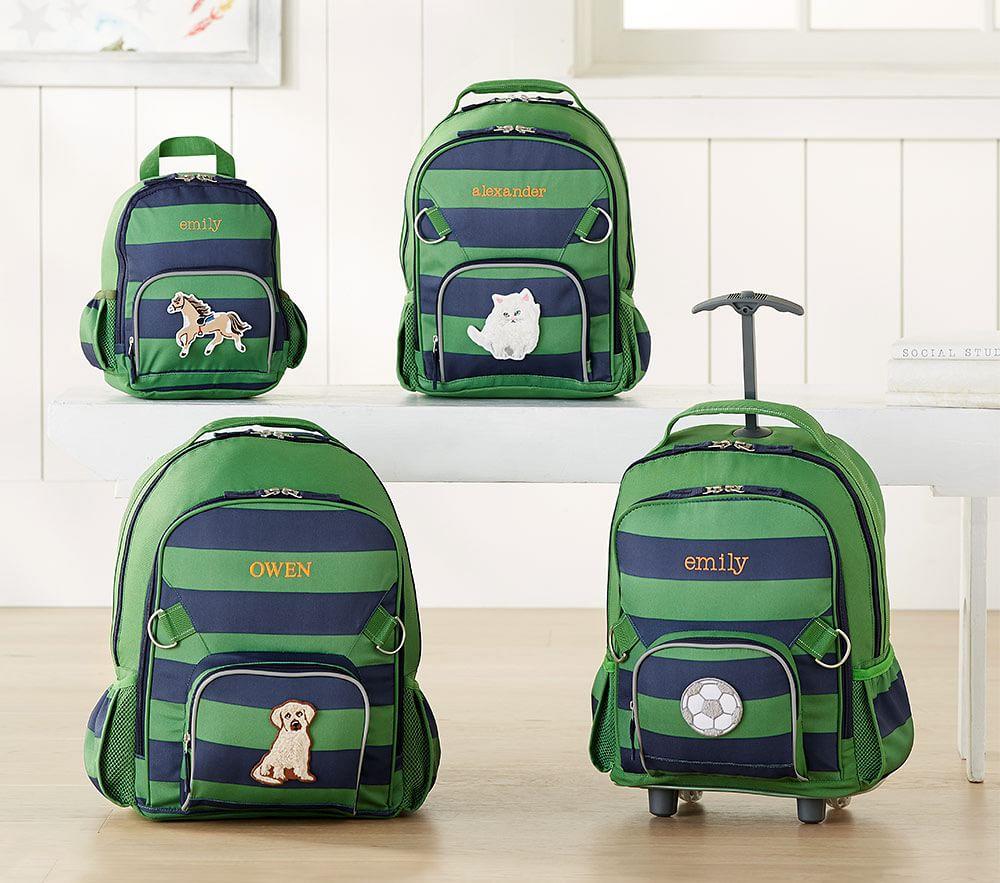Fairfax Green/Navy Stripe Backpacks